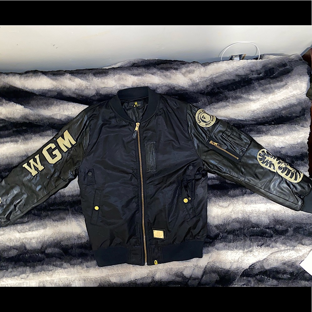 Bape X Chris Brown Collab bomber jacket